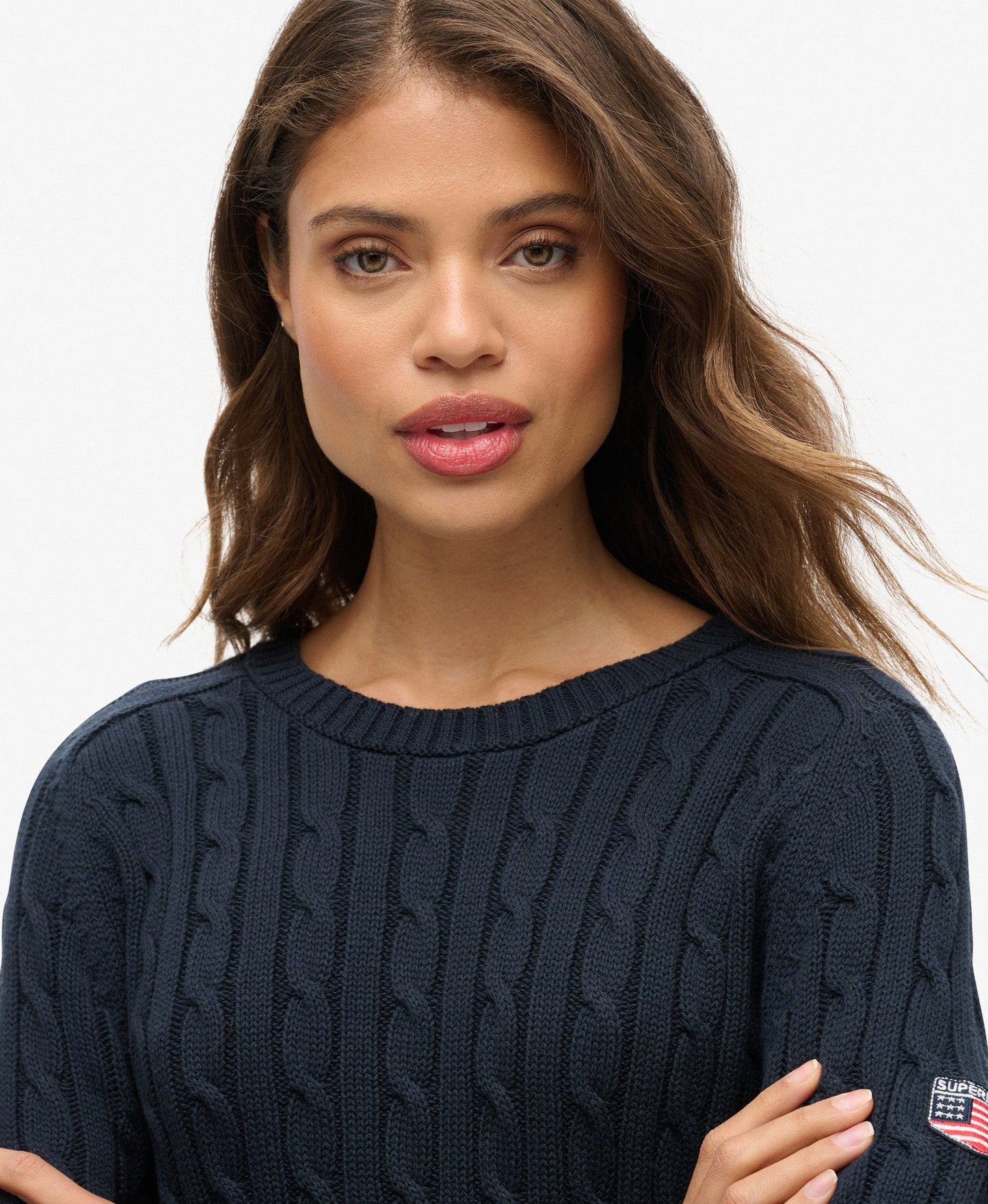 Slouchy Cable Knit | Deep Navy