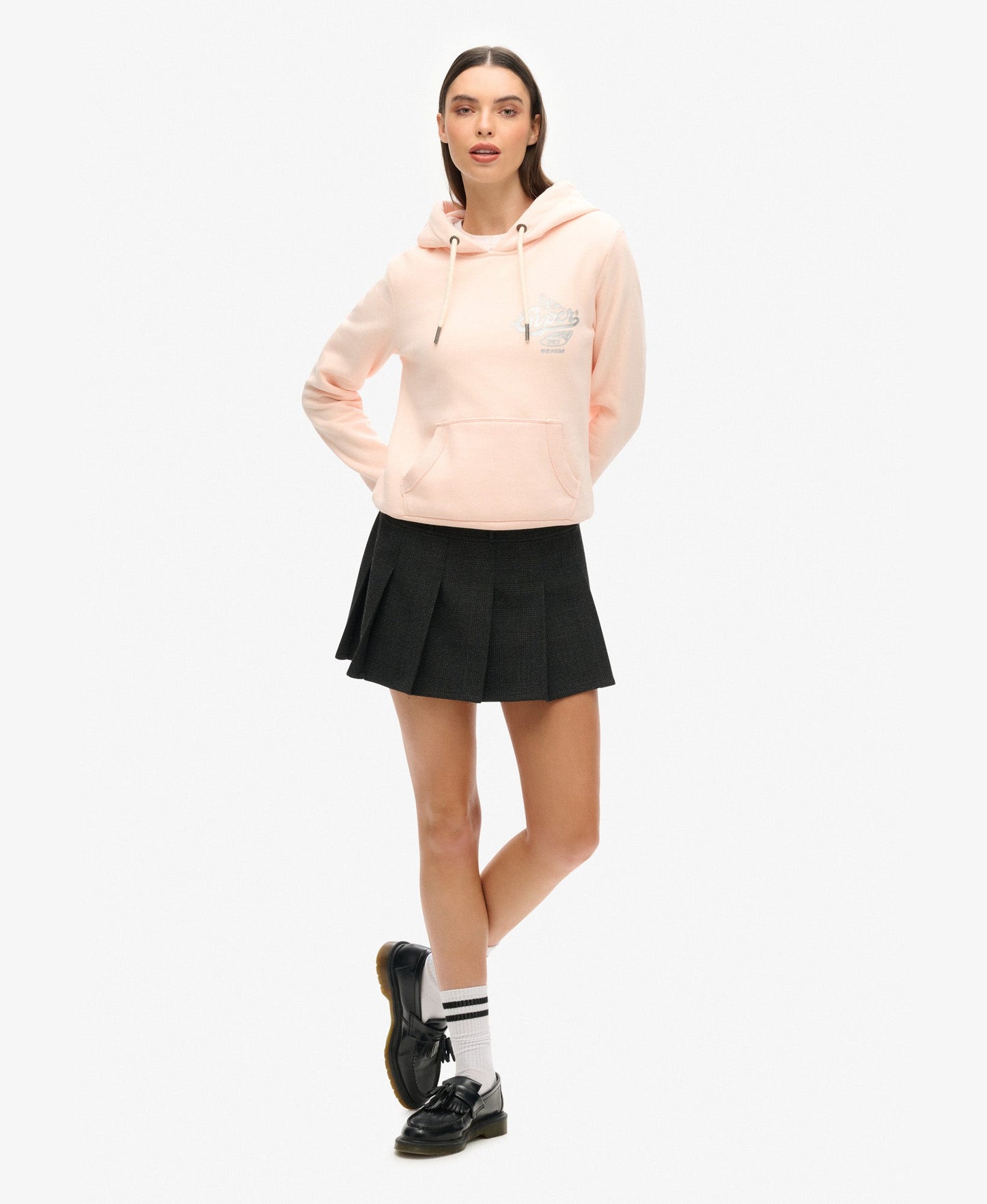 Athletic Metallic Hoodie | Pink Clay