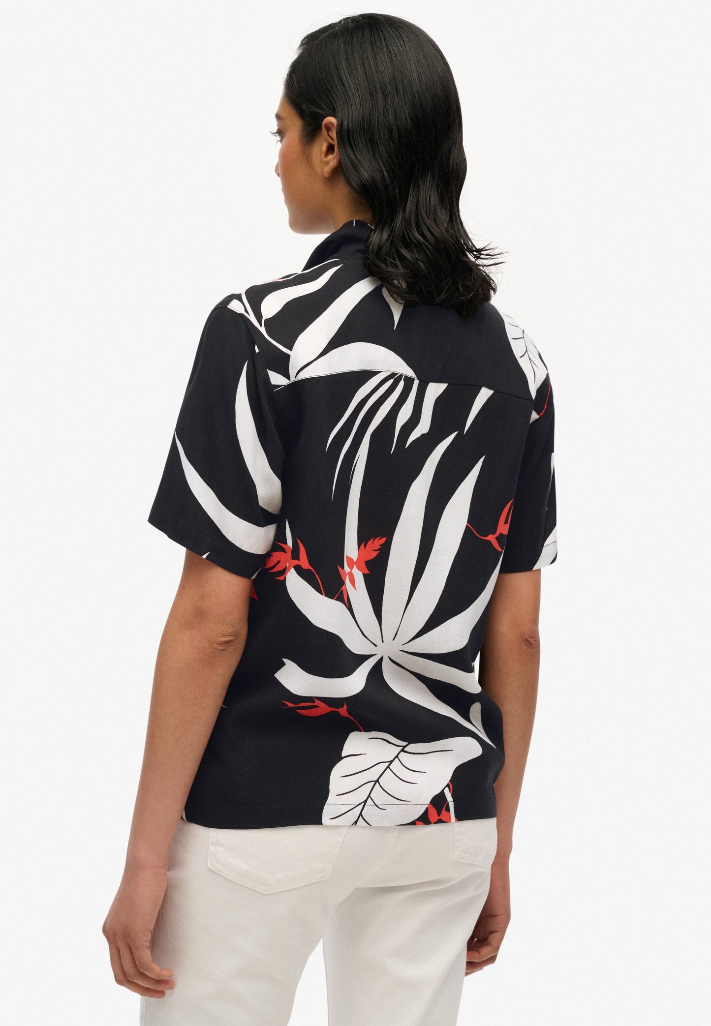 Beach Resort Shirt | Jungle Black Silhouette