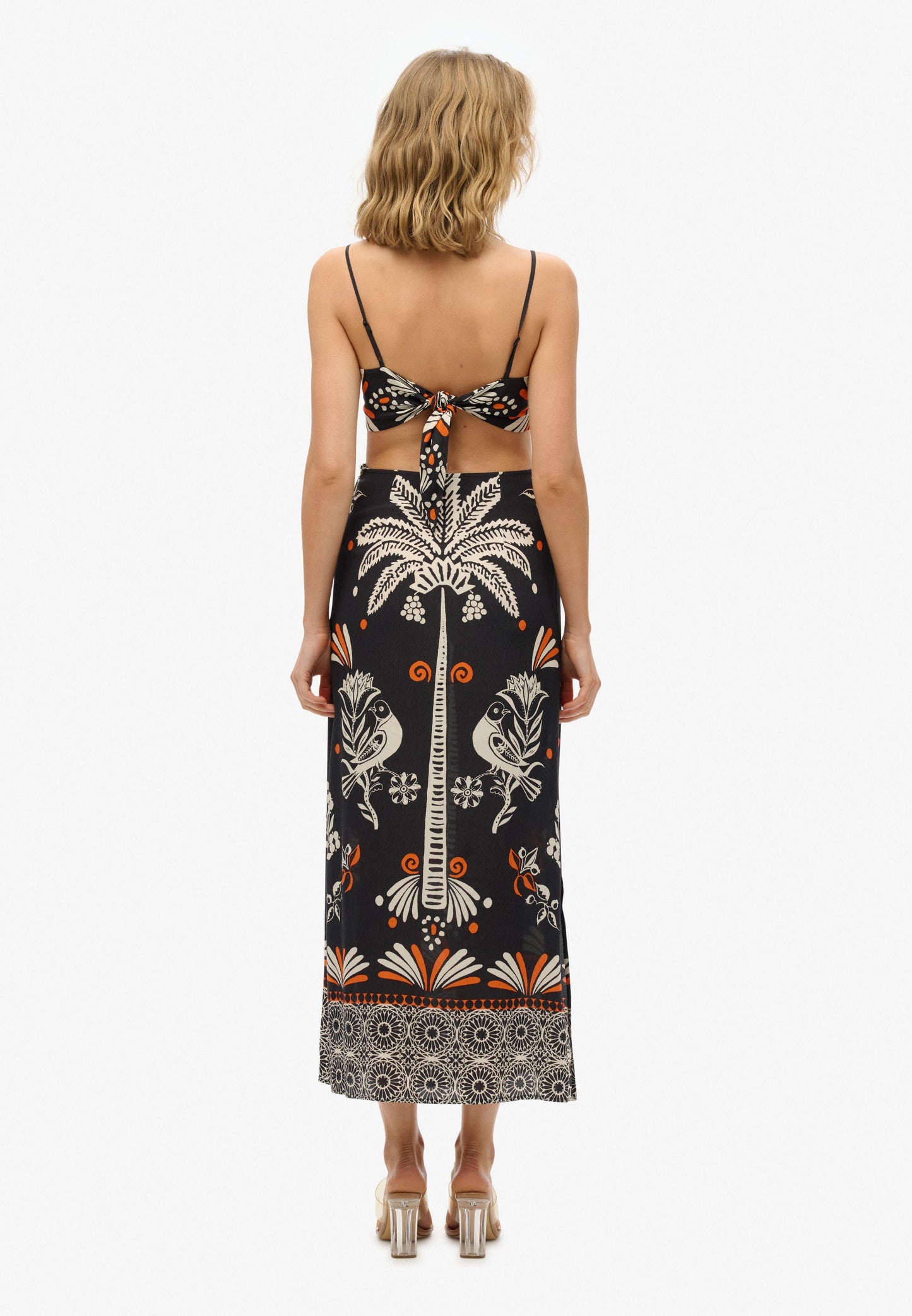 Statement Cut-Out Maxi Slim Fit Dress | Jungle Fever Black