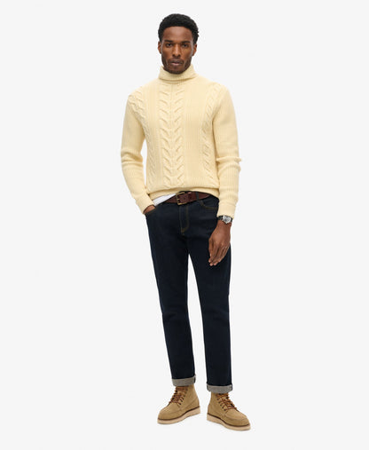 Merchant Cable Roll Neck | Off White
