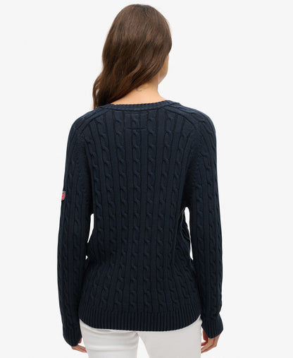 Slouchy Cable Knit | Deep Navy