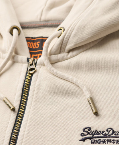 Essential Logo Washed Ziphood | Washed Chalk