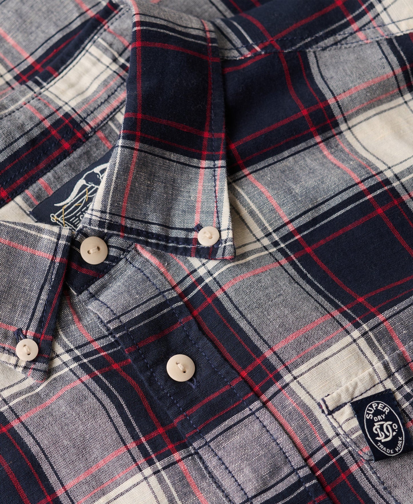 Merchant Linen Check Shirt | Navy Check