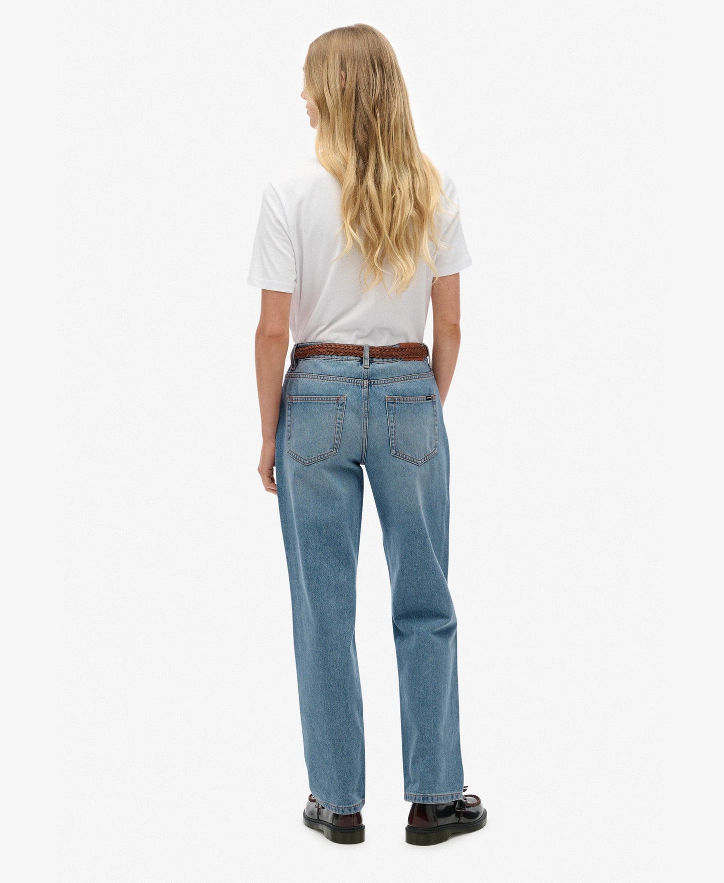 Mid Rise Straight Jean | Mid Blue Denim 30