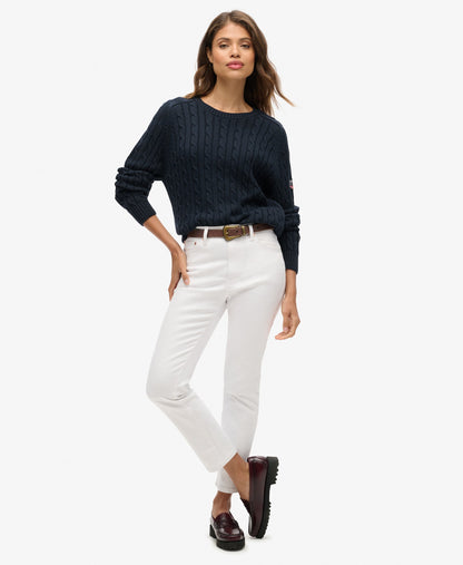 Slouchy Cable Knit | Deep Navy