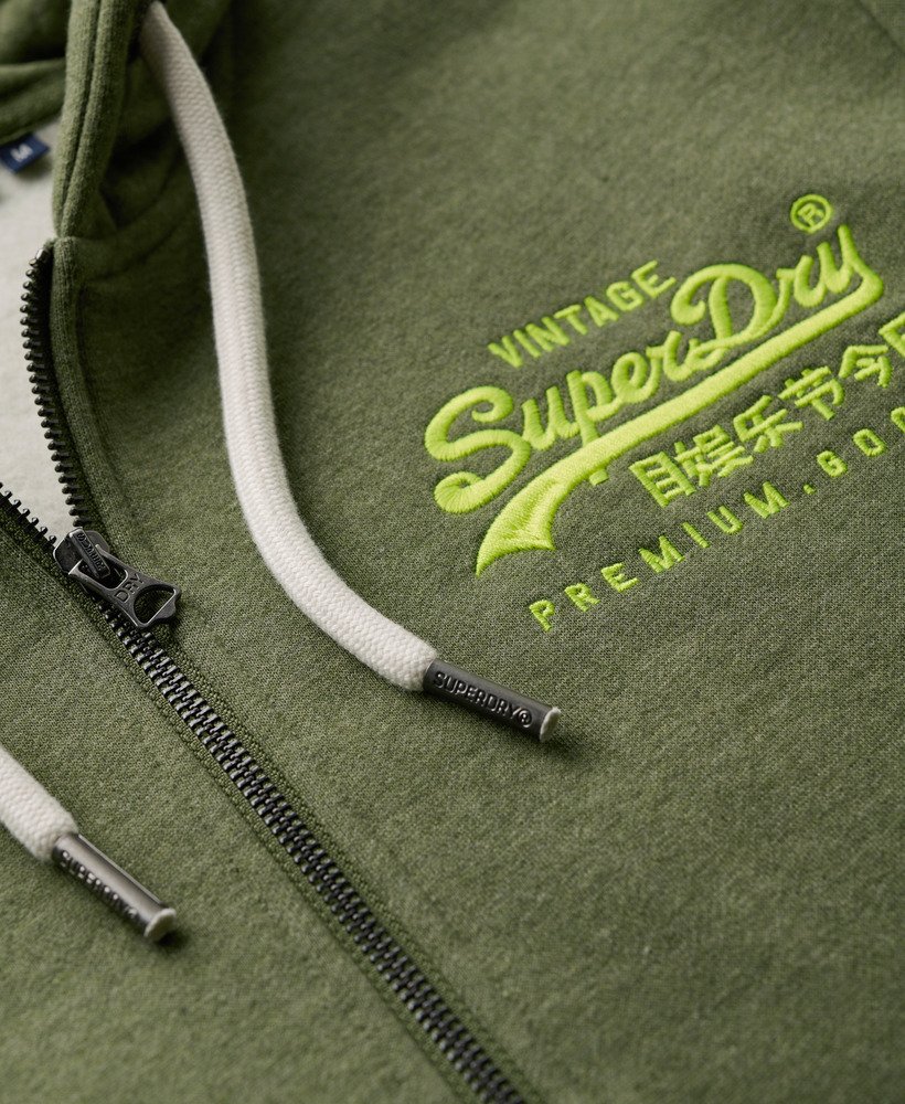 Neon Vintage Logo Graphic Ziphood | Thrift Olive Marle