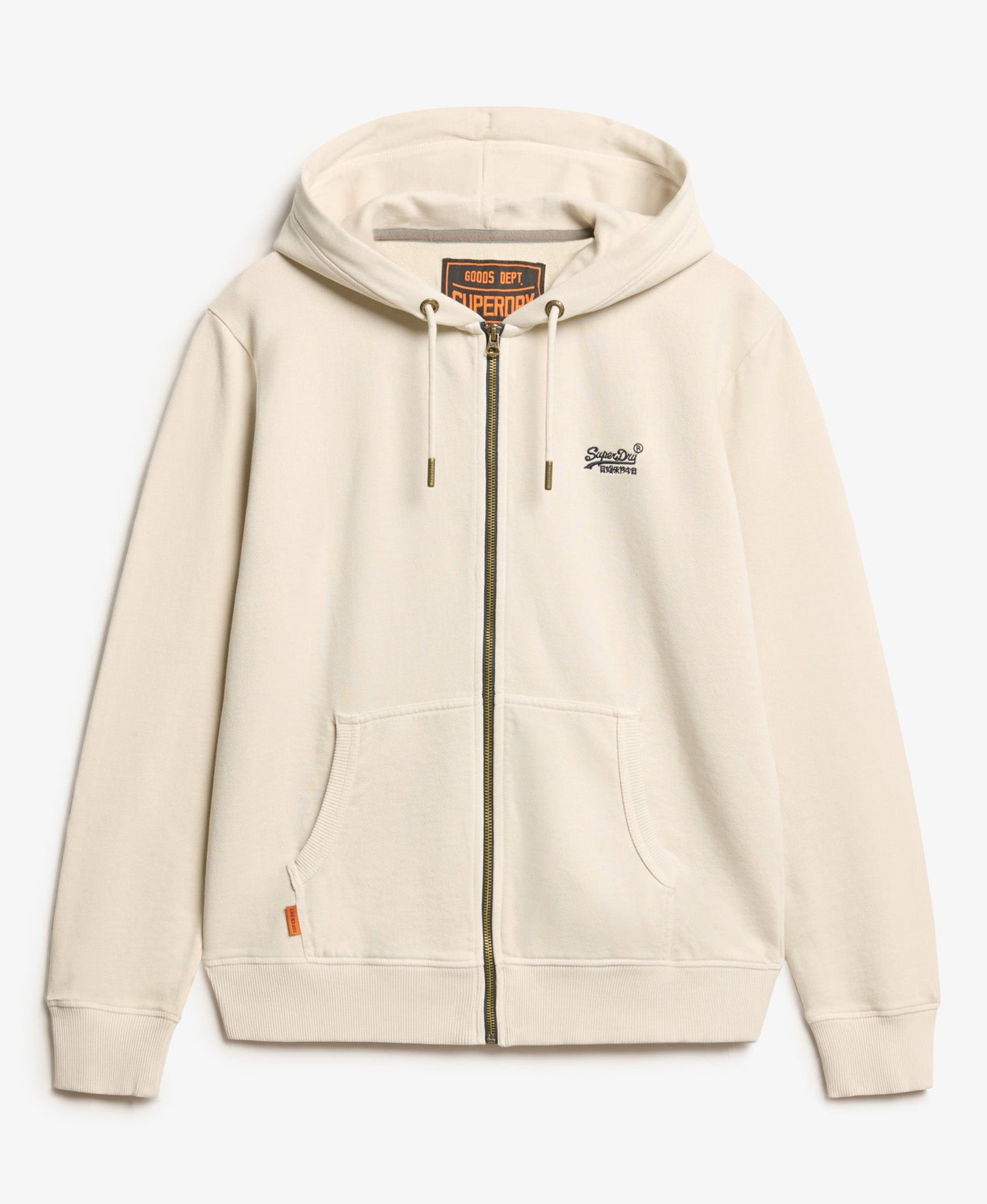 Essential Logo Washed Ziphood | Washed Chalk