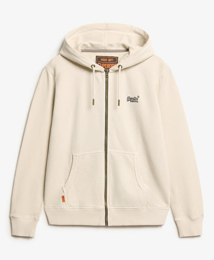 Essential Logo Washed Ziphood | Washed Chalk