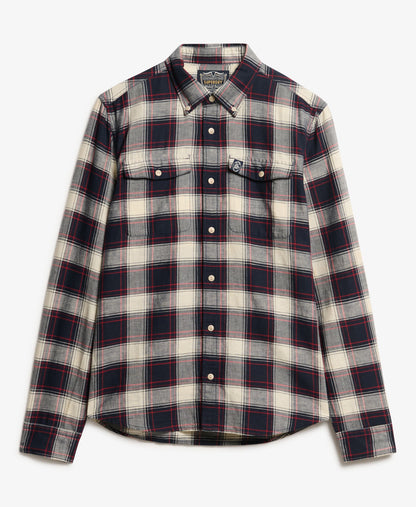 Merchant Linen Check Shirt | Navy Check