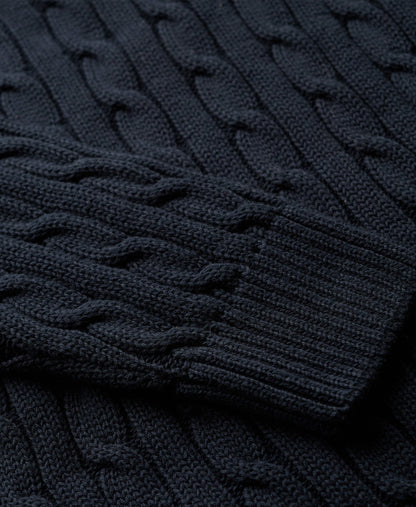 Slouchy Cable Knit | Deep Navy