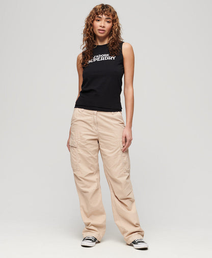 Sport Luxe Graphic Fitted Tank Slim Fit Top | Black/White Ii