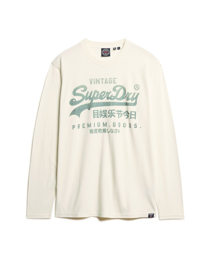 Classic Vintage Logo Graphic Long Sleeve Top | Ecru