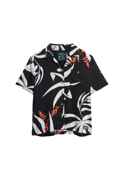 Beach Resort Shirt | Jungle Black Silhouette