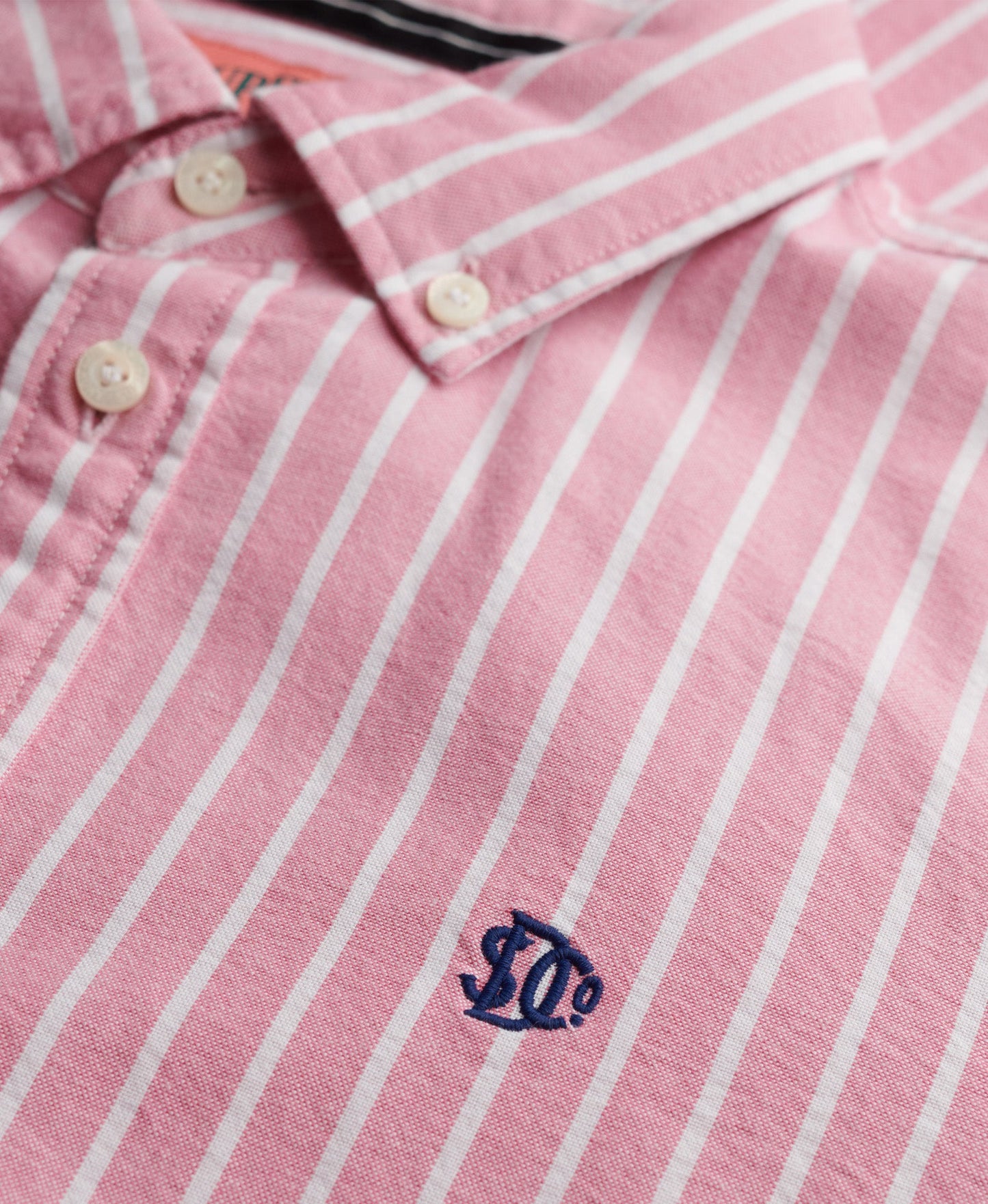 Slim Oxford Long Sleeve Shirt | Broker Pink Stripe