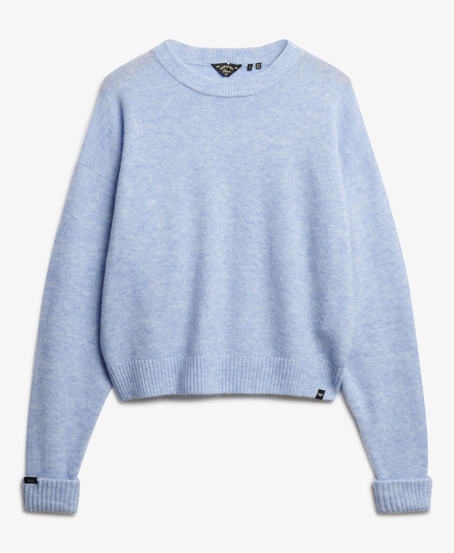 Slouchy Crew Neck Jumper | Pastel Blue Twist