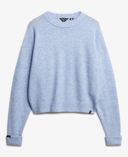 Slouchy Crew Neck Jumper | Pastel Blue Twist