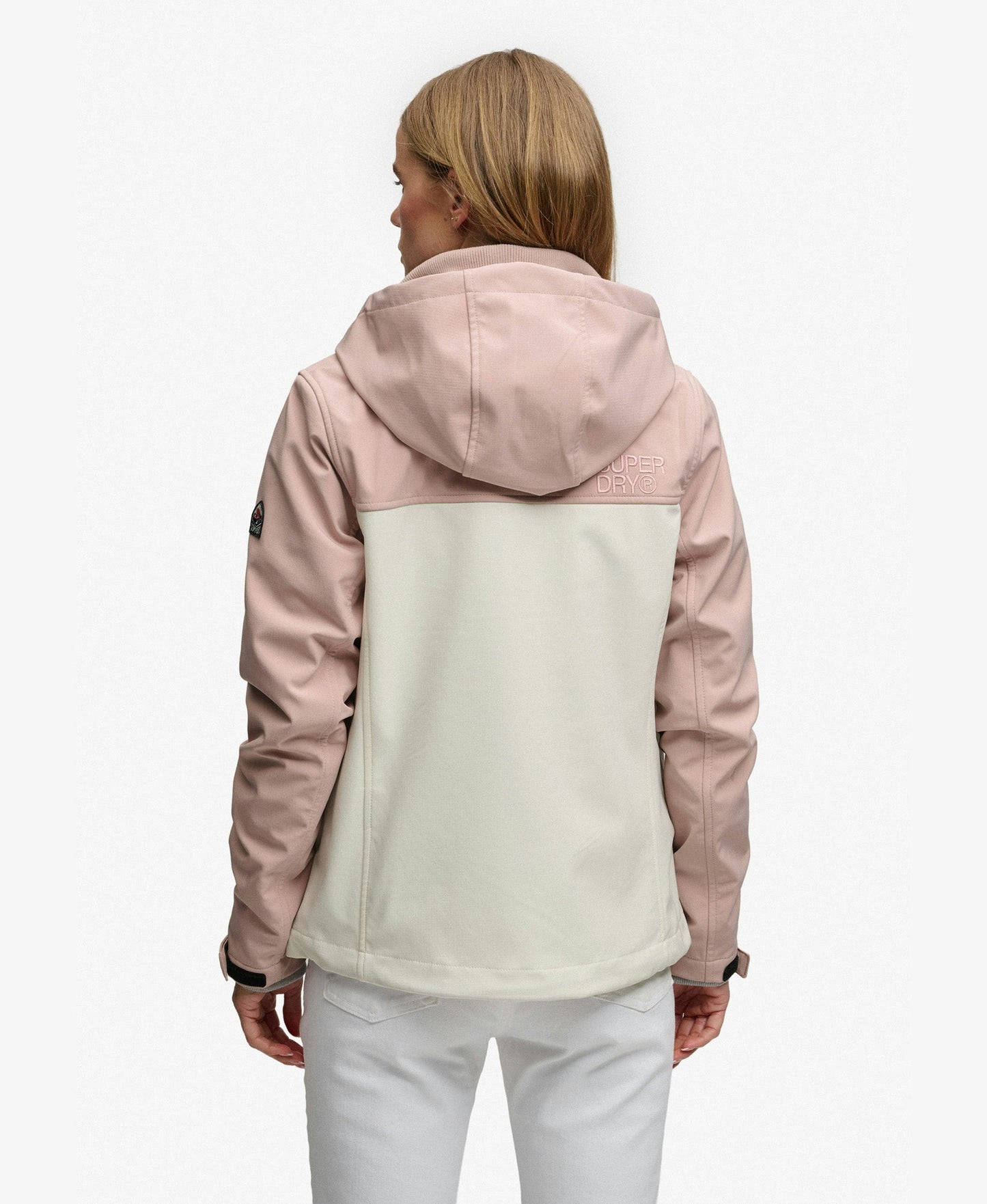 Hooded Colourblock Trekker Slim Fit Jacket | Adobe Rose/Off White