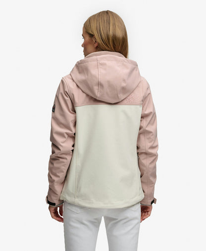 Hooded Colourblock Trekker Slim Fit Jacket | Adobe Rose/Off White